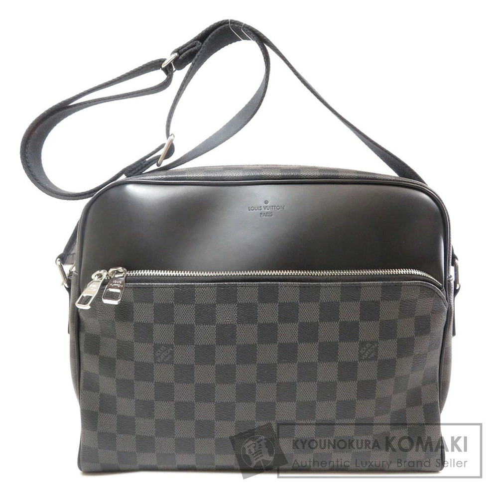 Louis Vuitton Dayton Damier Canvas Shoulder Bag Black Gray